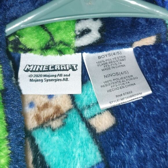 Minecraft boys super soft robe  Sz 4/5 NWOT - Picture 5 of 5